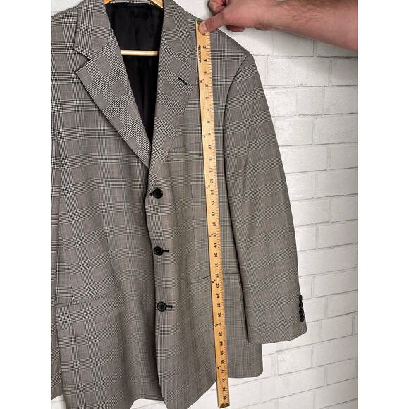 Brooks Brothers 346 Big & Tall 44L 100% WOOL Gray PLAID 3 Button Blazer Jacket - Picture 12 of 12